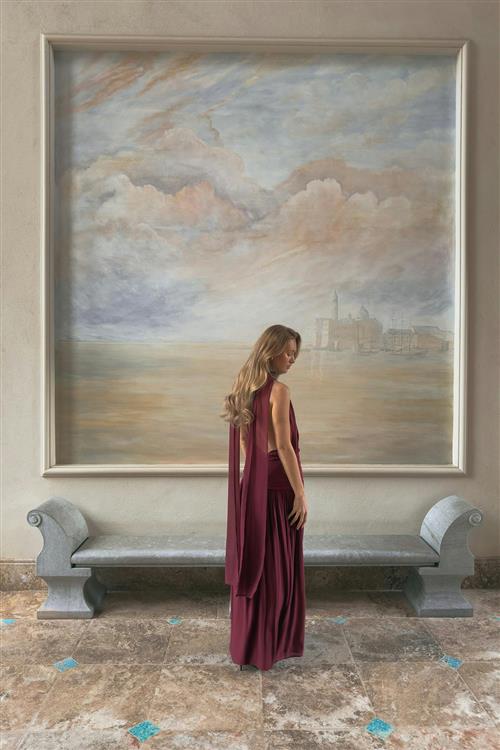 Gina Tricot - Shawl maxi dress - Lange kjoler - Rød - 40 - Dame