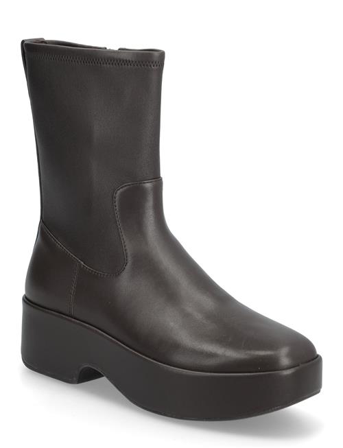 FitFlop | F-Luma Stretch Leather Demi-Wedge Mid-Calf Boots | 39