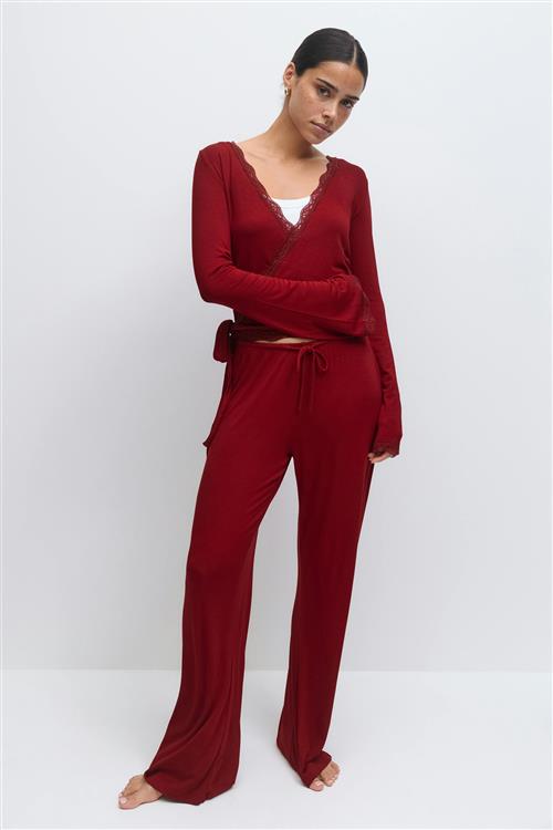 Gina Tricot - Soft pyjamas trousers - Bukser - Rød - M - Dame