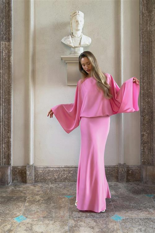 Gina Tricot - Draped back maxi dress - Lange kjoler - Lyserød - 34 - Dame