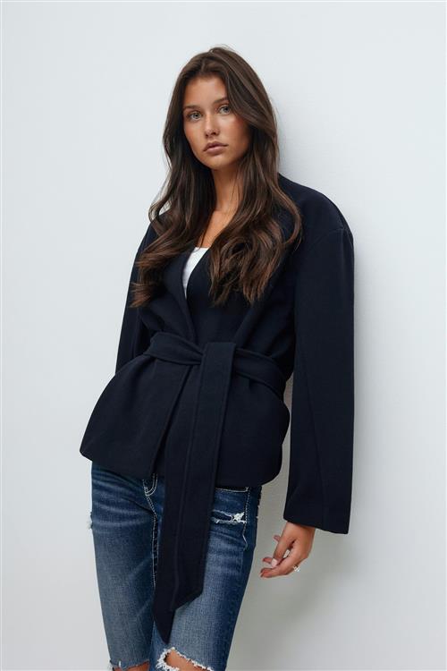 Gina Tricot - 14+ shaped felt jacket - jakke - Blå - M - Dame