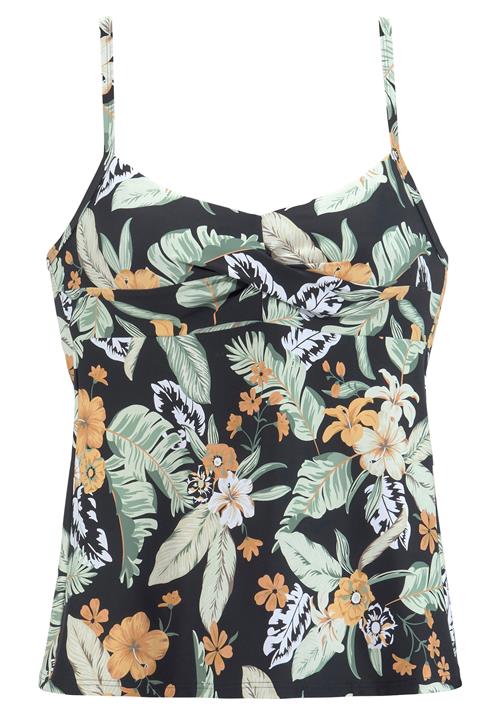 SUNSEEKER Tankini-overdel  græsgrøn / lyseorange / sort