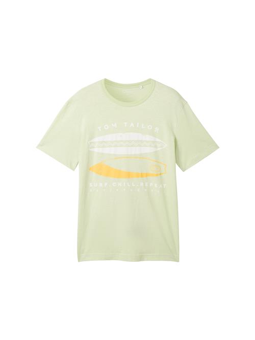 TOM TAILOR Bluser & t-shirts  pastelgrøn / lyseorange / offwhite