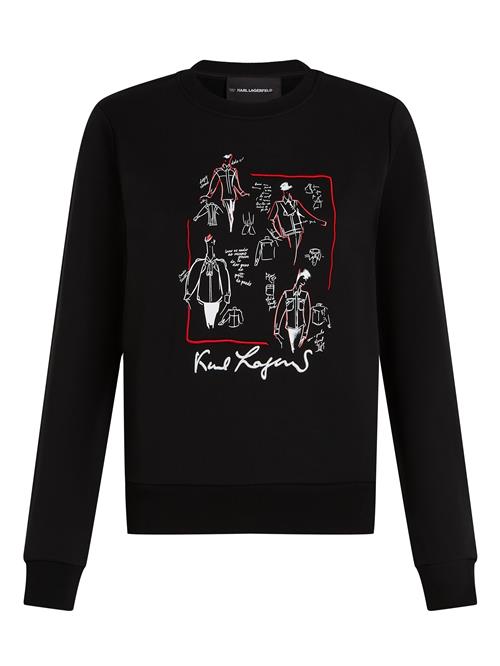 Karl Lagerfeld Sweatshirt 'Karl Series'  rubinrød / sort / hvid