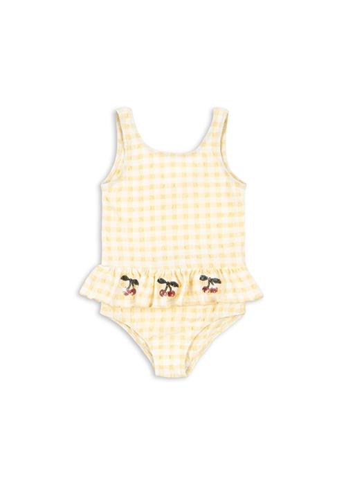 Konges Sløjd Etta Badedragt Banana Almond Check  Banana Almond Check 5-6 Y  Gul  5-6 år  kvinde