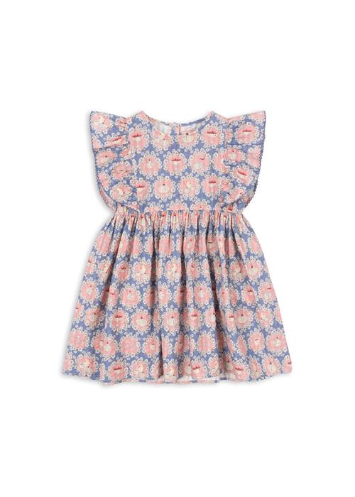 Konges Sløjd GOTS Kim Kjole Med Frynser Snack Time  Snack Time 9 months  Blå  9 måneder  kvinde