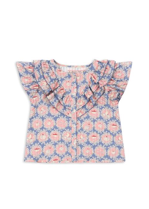 Konges Sløjd GOTS Kim Skjorte Med Frynser Snack Time  Snack Time 12 months  Blå  12 måneder  kvinde