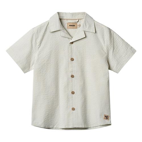 Wheat GOTS Anker Kortærmet Skjorte Summer Blue Stripe 128 cm  Blå  128 cm  mand