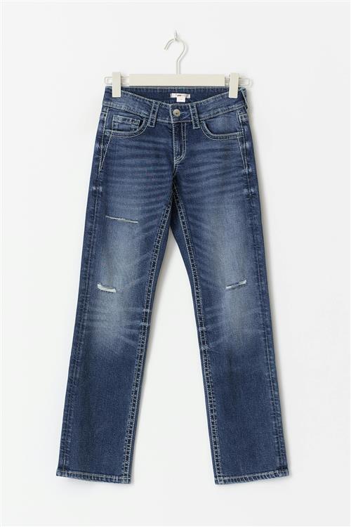 Gina Tricot - Low rise straight jeans - low waist jeans - Blå - 170 - Pige