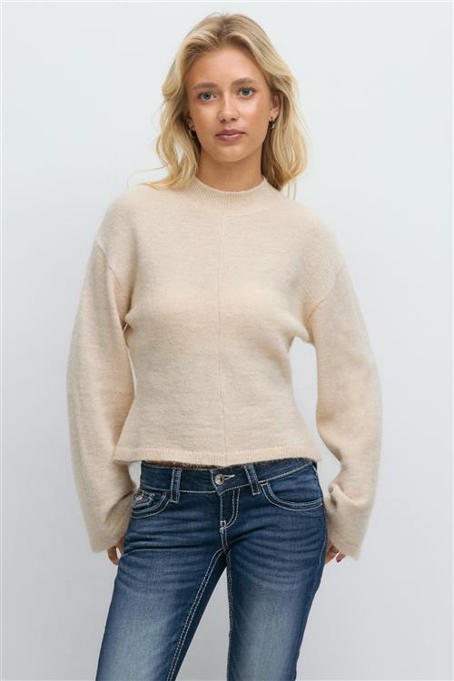 Gina Tricot - 14+ sculpture knitted sweater - Trøjer - Beige - S - Dame