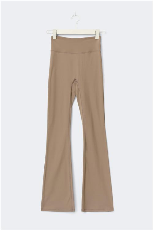 Gina Tricot - Tall ruched flare yoga tights - yoga pants - Beige - L - Dame