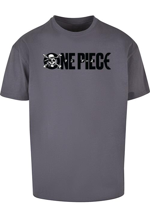 Merchcode Bluser & t-shirts 'One Piece Jolly Roger'  mørkegrå / sort / hvid