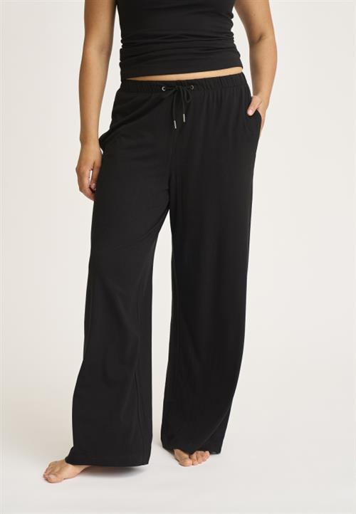 Bukser m. lige ben | Bambusviskose | Sort