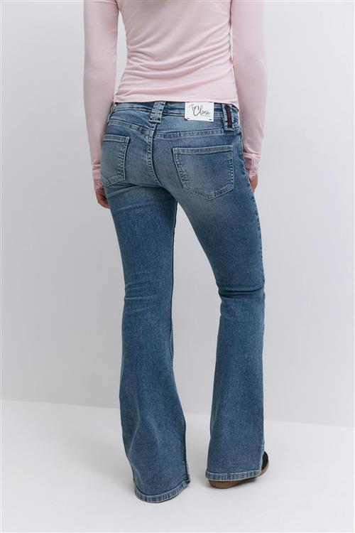 Gina Tricot - Y too clean flare jeans tall - low waist jeans - Blå - 164 - Pige