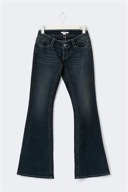 Gina Tricot - 14+ sparkle flare jeans curve - flare jeans - Blå - XL - Dame