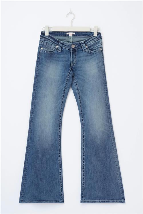 Gina Tricot - 14+ delowlow jeans curve - Low waist jeans - Blå - S - Dame