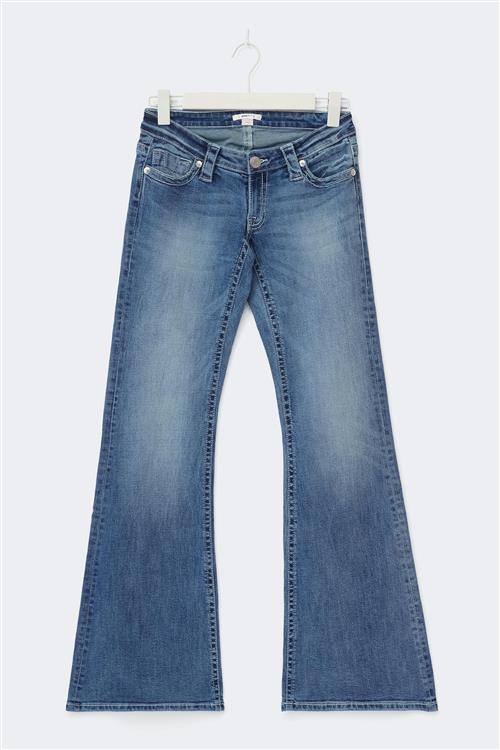 Gina Tricot - 14+ delowlow jeans petite - Low waist jeans - Blå - S - Dame