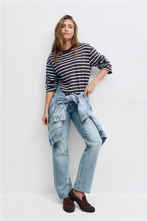 Gina Tricot - Scandi low straight jeans - low straight jeans - Blå - 34 - Dame