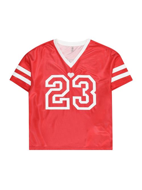 ONLY GIRLS Bluser & t-shirts 'KOGLULU'  blodrød / hvid