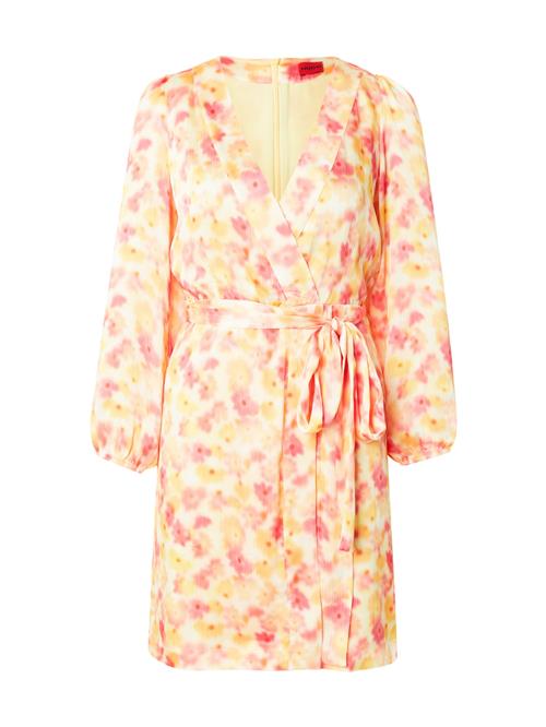 HUGO Kjole 'Kaleli-1'  gul / lysegul / lys rød