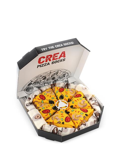 Crea Socks Sokker 'Pizza'  blandingsfarvet