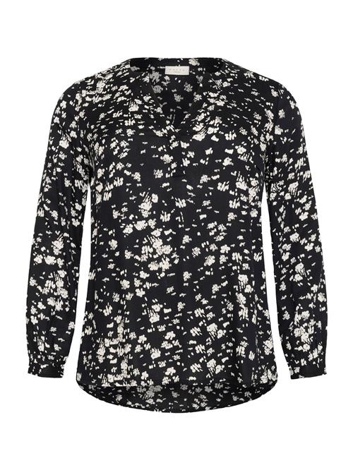 KAFFE CURVE Bluse 'Bella'  sort / hvid