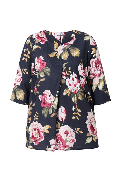 Ulla Popken Bluse  marin / mørkegrøn / pink / rosé