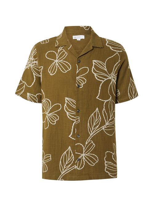 GAP Skjorte  oliven / hvid