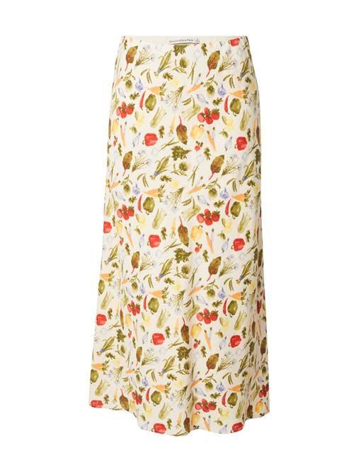 Abercrombie & Fitch Nederdel  elfenben / oliven / orange / rød