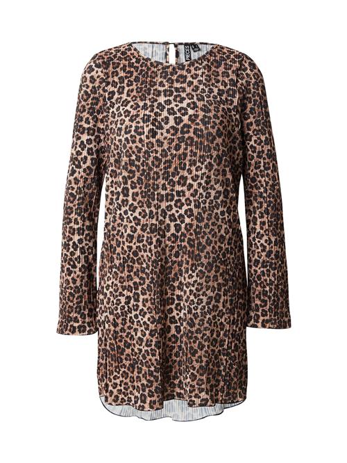 PIECES Kjole 'PCAmber'  brun / lysebrun / sort