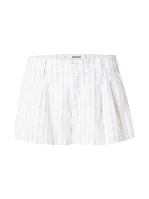 HOLLISTER Bukser med lægfolder 'LIVVY'  grå / hvid