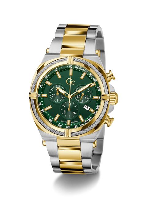 Gc Analogt ur 'IronClass'  guld / grøn / sølv