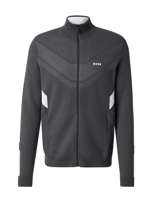BOSS Sportscardigan  mørkegrå / hvid