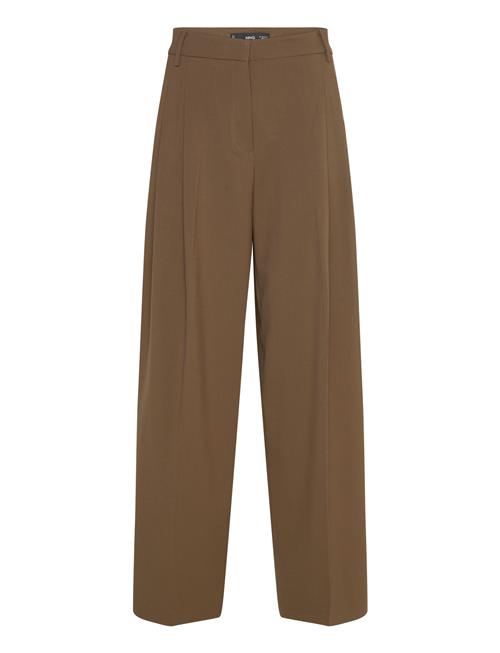 Mango | Wide Leg Mid-Rise Pleated Trousers | 36