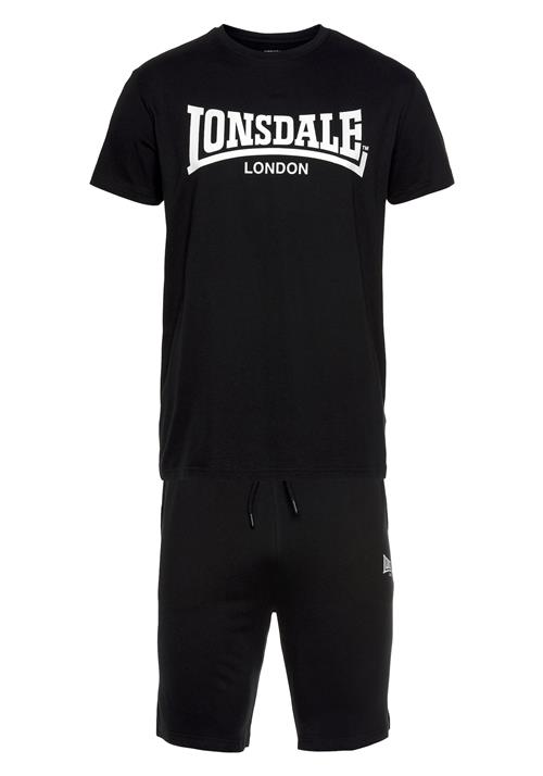 LONSDALE Joggingdragt  sort / hvid