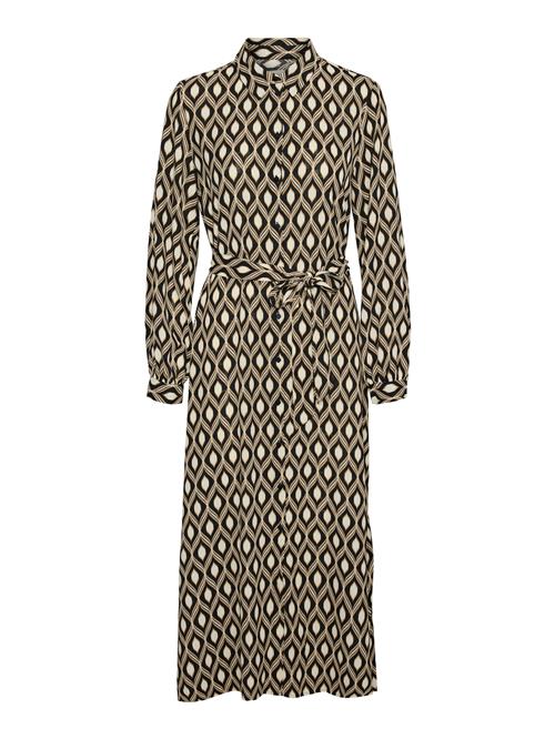 VERO MODA Blusekjole 'Varia'  beige / sort