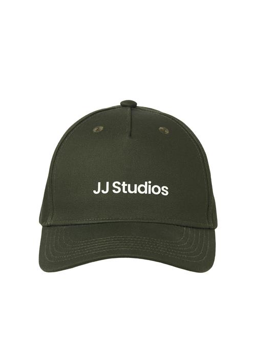 JACK & JONES Hætte 'JACBASE'  mørkegrøn / hvid