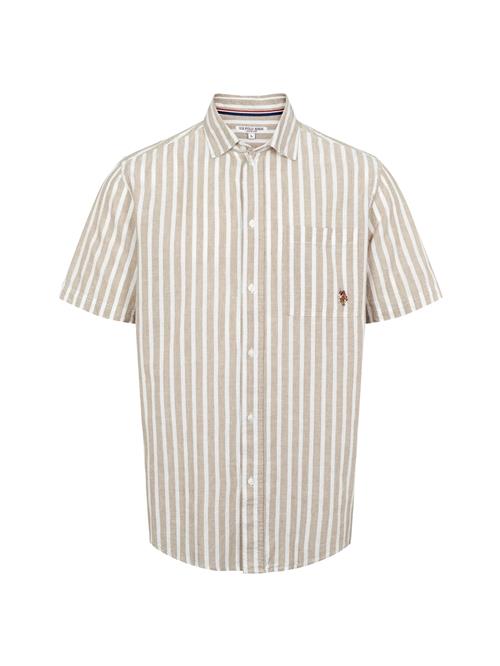 U.S. POLO ASSN. Skjorte 'UMMarli'  beige / hvid