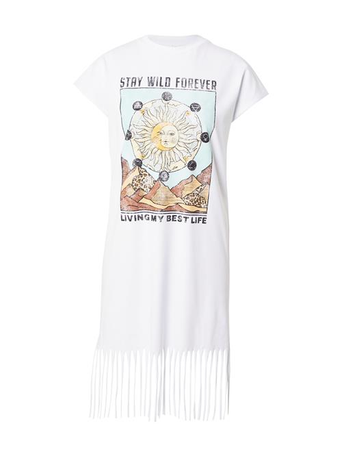 Noisy may Kjole 'NMFEVER'  lyseblå / brun / lysegul / hvid