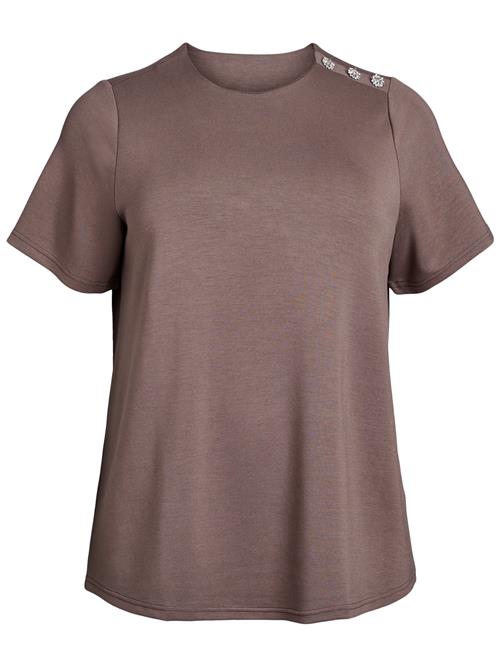 Zizzi Bluse 'Eingrid'  lysebrun / transparent