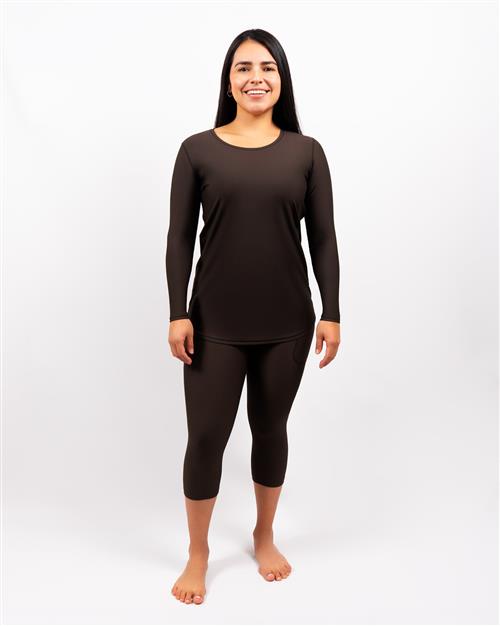 Vigga Fitted Mocha Brown Long-Sleeve - Extra Length