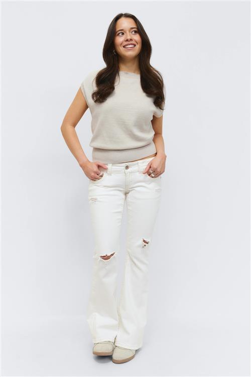 Gina Tricot - 14+ low rise jeans petite - Jeans - Hvid - XS - Dame