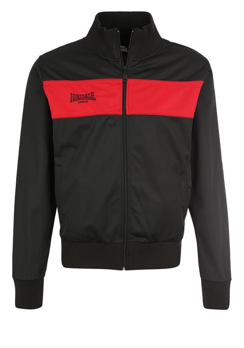 LONSDALE Sweatjakke 'Alnwick'  orangerød / sort