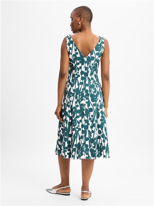 Vera Mont Kjole  smaragd / hvid