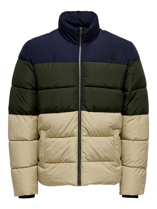 Only & Sons Overgangsjakke 'Melvin'  creme / navy / mørkegrøn