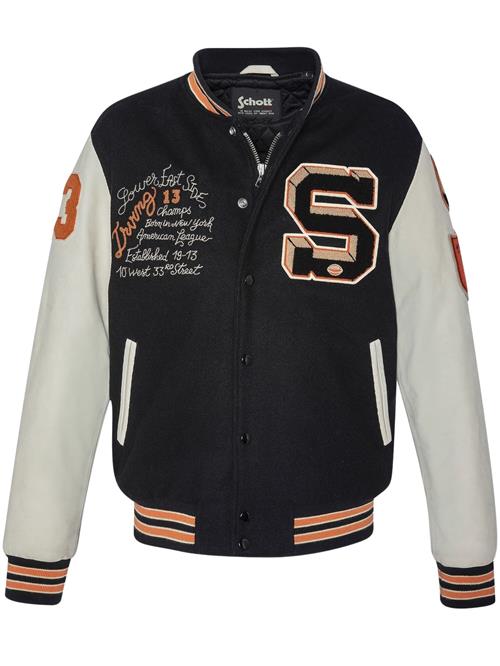 Schott NYC Overgangsjakke 'Teddy'  orange / sort / hvid