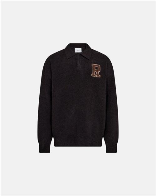 Langærmet polo "eddy" | Bomuld | Sort