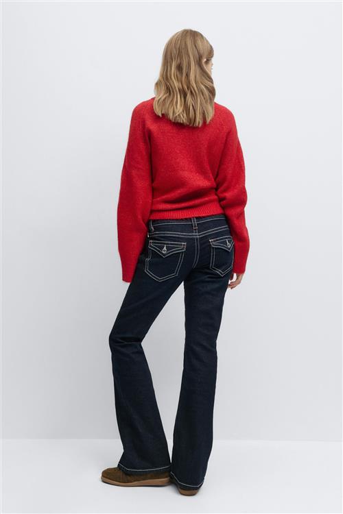 Gina Tricot - Chunky low flare jeans - low waist jeans - Blå - 158 - Pige