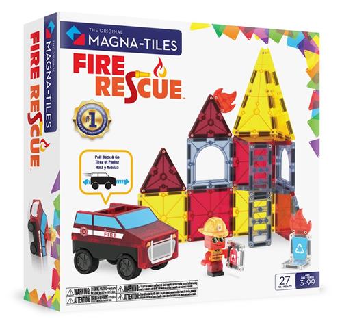 Magna-Tiles MAGNA-TILES Brand- Og Redningsstation 27 Stk. Multi  Multi-3 Years+  Rød  One Size 3+ Years unisex