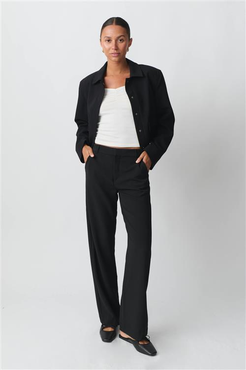 Gina Tricot - Straight regular trousers - Habitbukser - Sort - 42 - Dame